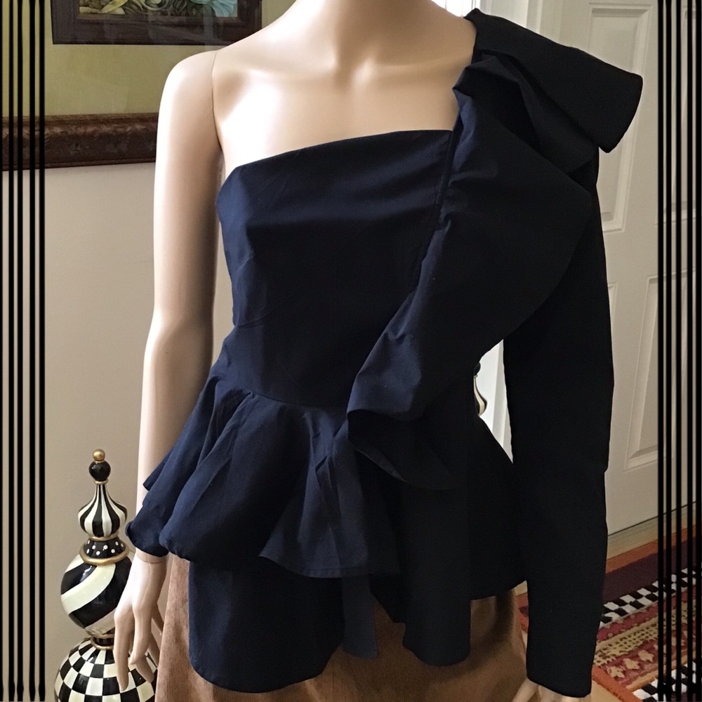 Leith One-Shoulder Ruffle Blouse